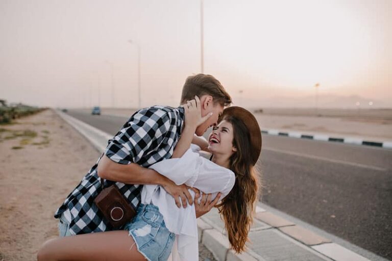 man going to kiss woman