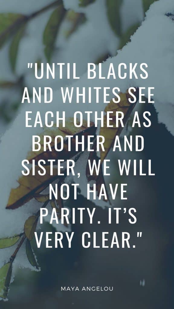 Until blacks and whites see each other as brother and sister, we will not have parity. It’s very clear