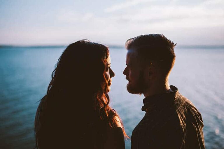 couple looking each other