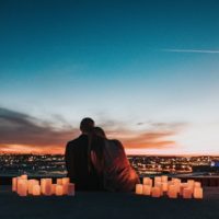 couple on the top of building