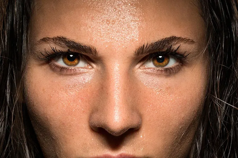 Conviction focused determined passionate confident powerful eyes stare intense athlete exercise trainer 