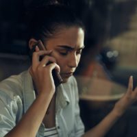 business woman is talking on the phone