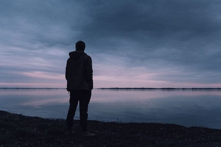 man in the sunset