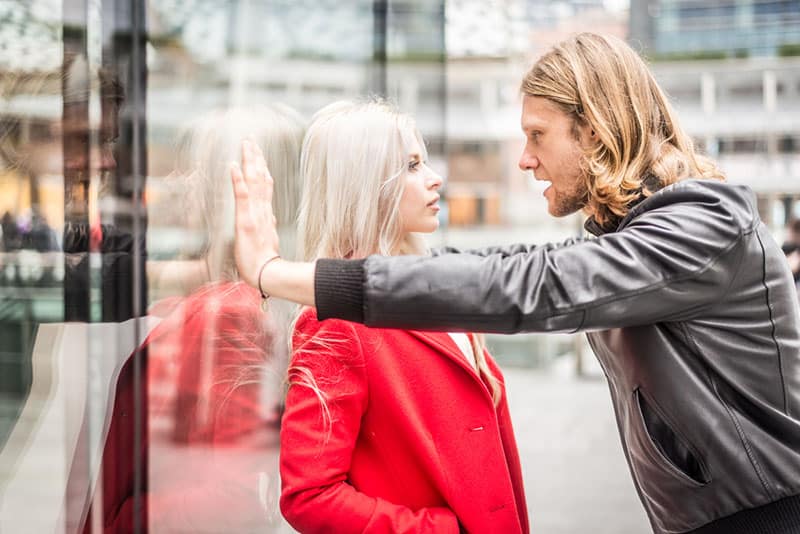 couple arguing on the street