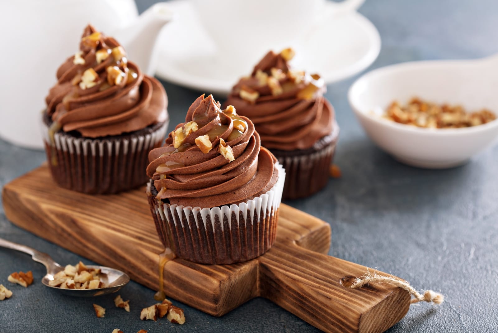 cupcake al cioccolato appena preparati