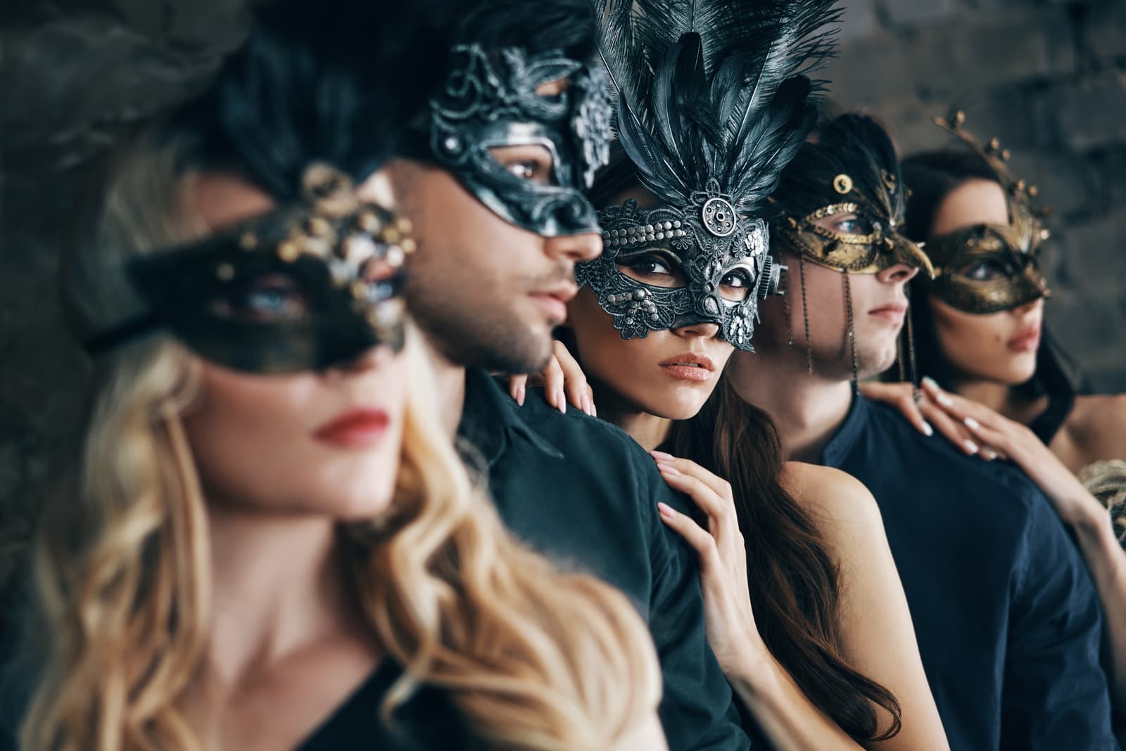 friends at a masquerade ball