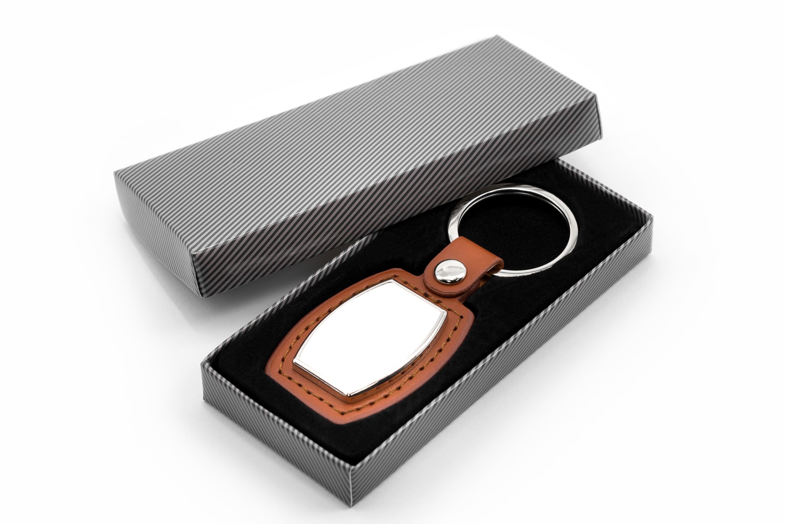 men's keychain in a box