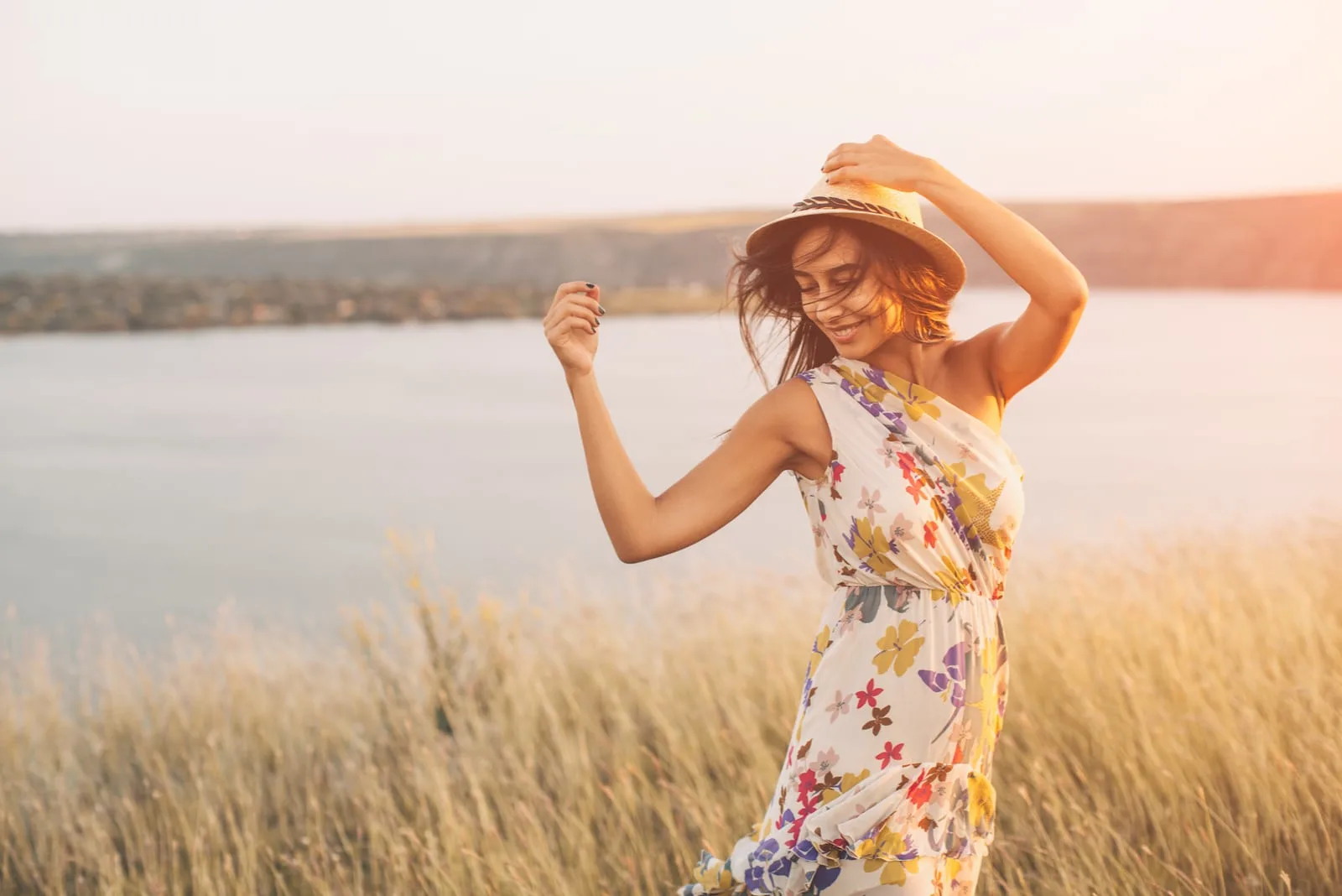 young girl outdoors enjoying nature