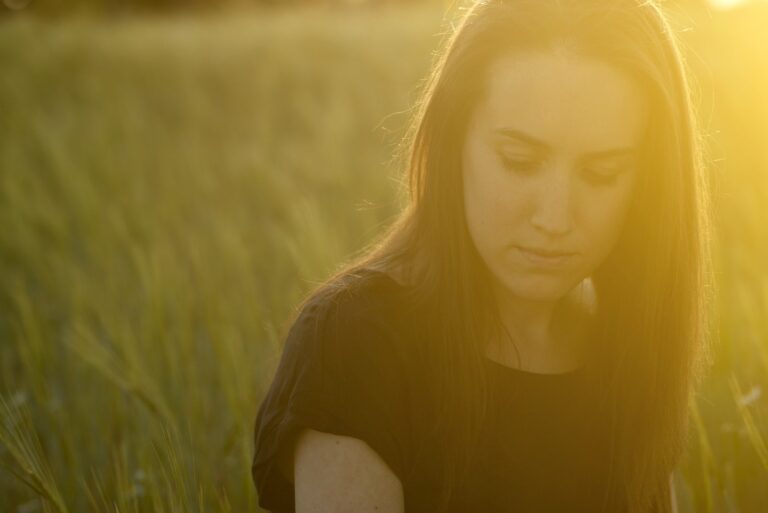 sad woman in nature