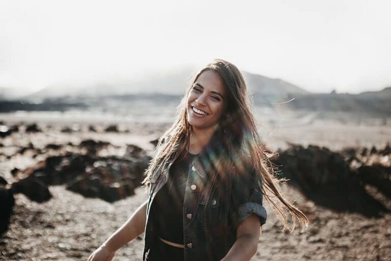 happy woman smiling outdoor