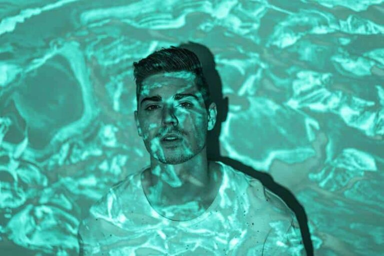 portrait of man with aqua effect