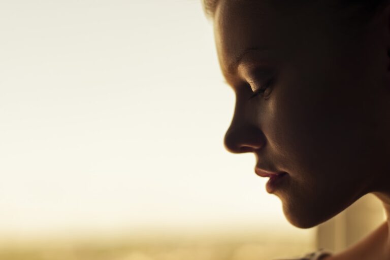 pensive beautiful girl