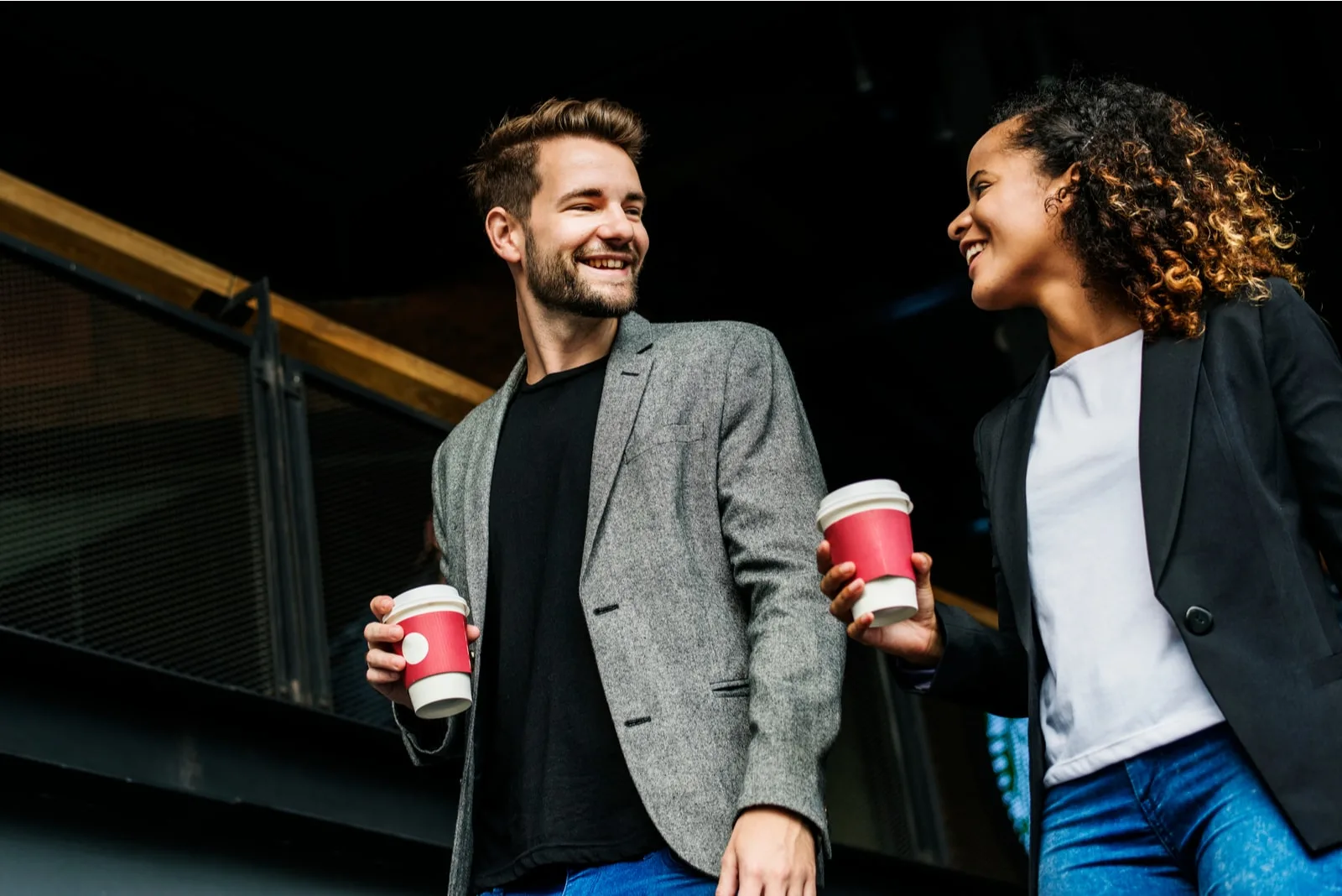 business partners walking and talking