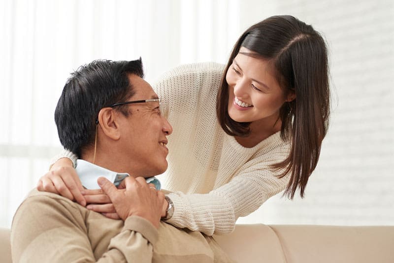 daughter hugging her dad