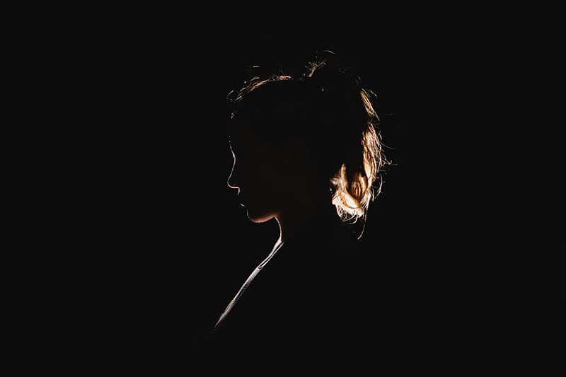 woman in the dark