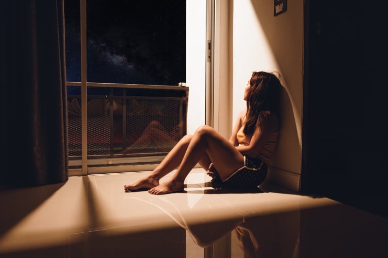 girl alone at night