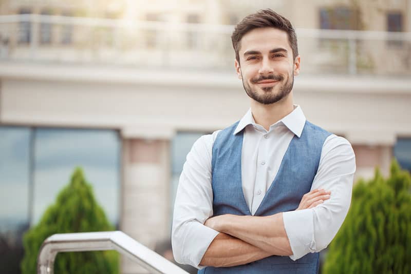 smiling man posing