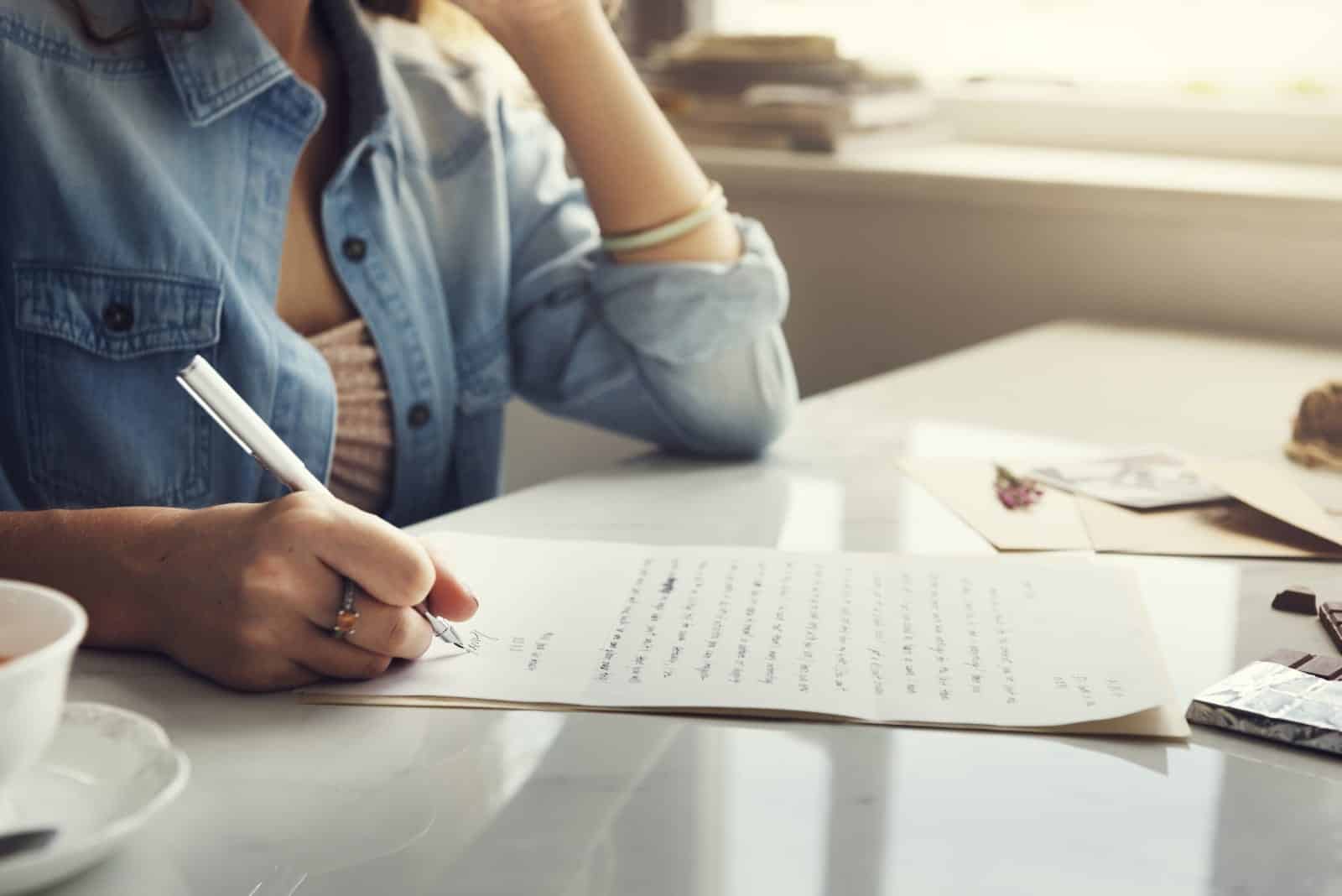 the girl who writes the letter