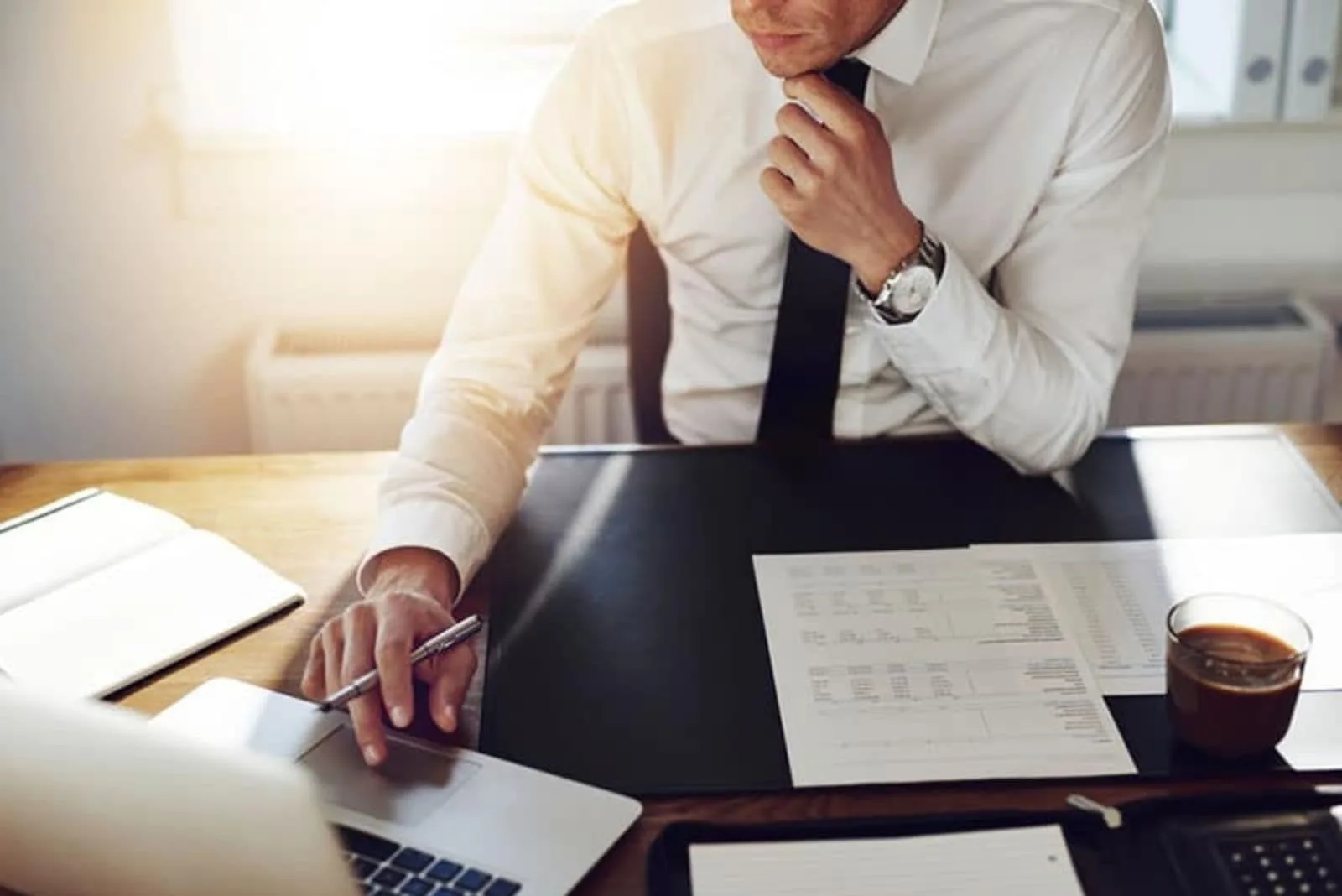 businessman working on his laptop