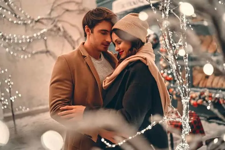 romantic couple in hug