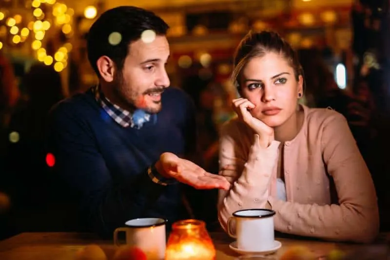 couple coffee time in bar