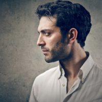 young man portrait in profile