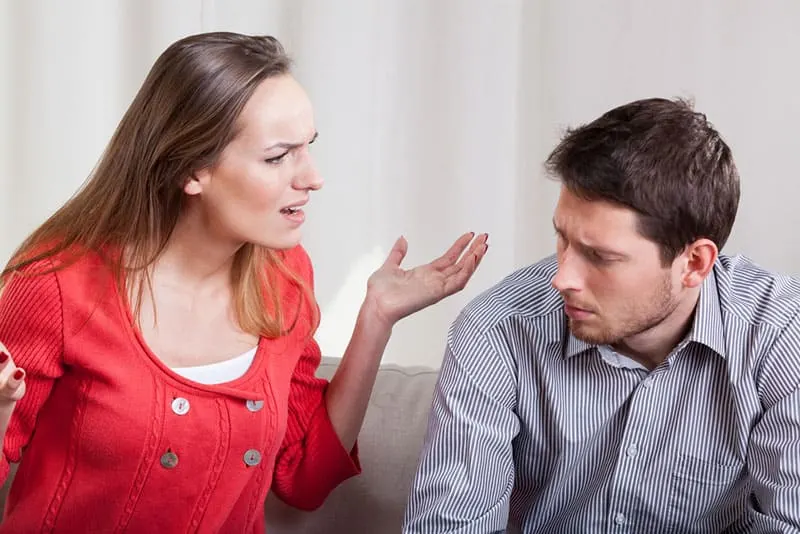 angry woman yelling at man