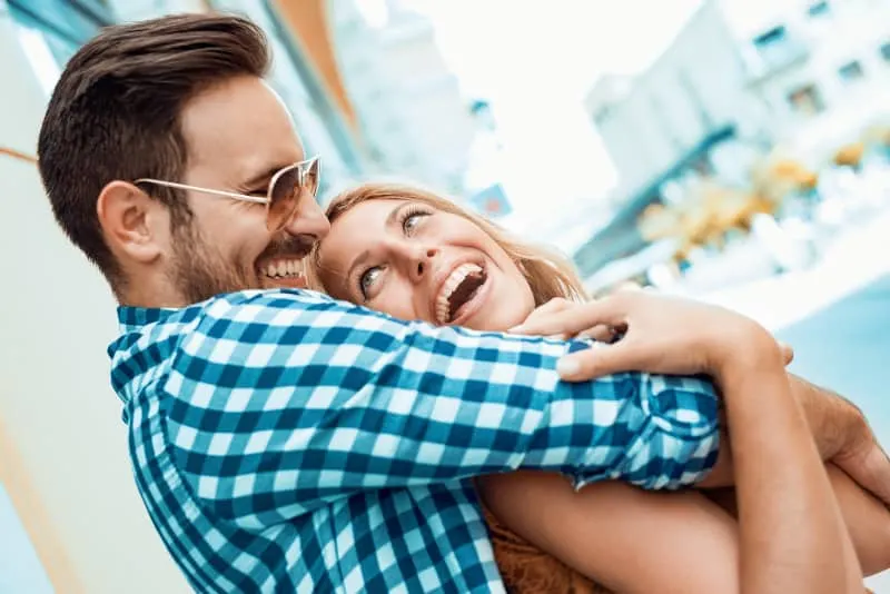 couple in love having fun outdoors