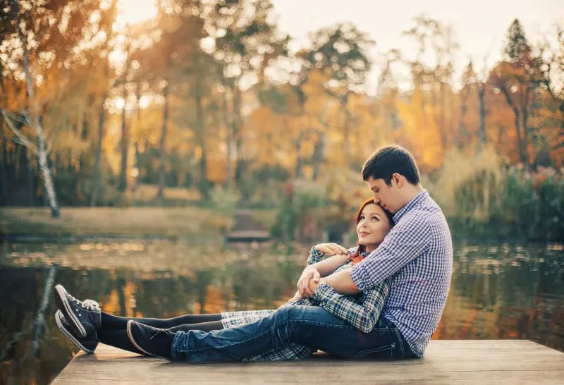 couple relaxing on the river
