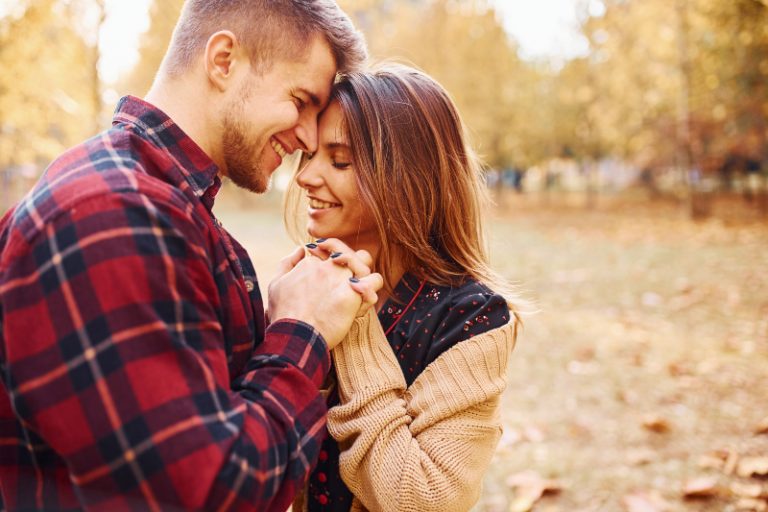 cute couple have good time
