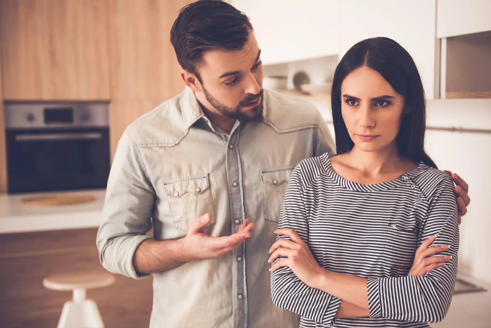the man explains something to the woman