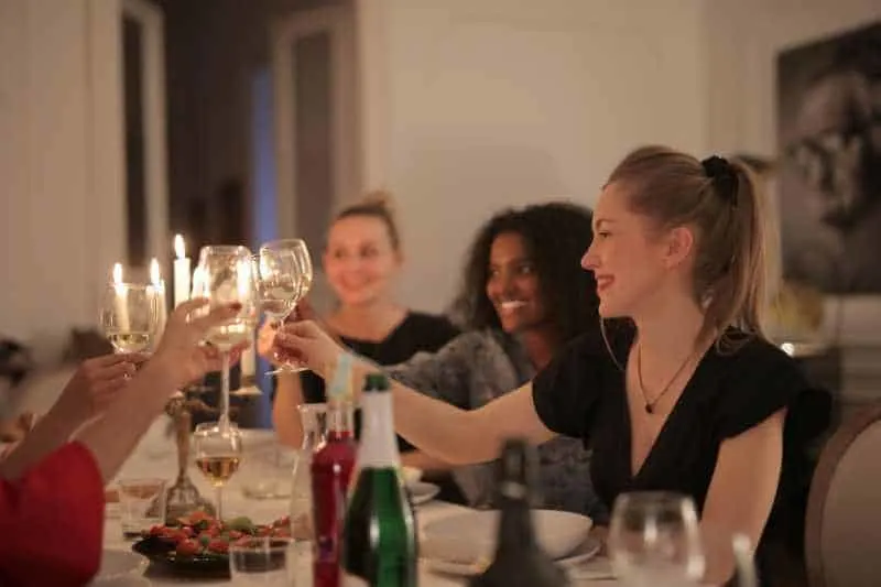 Women having party dinner