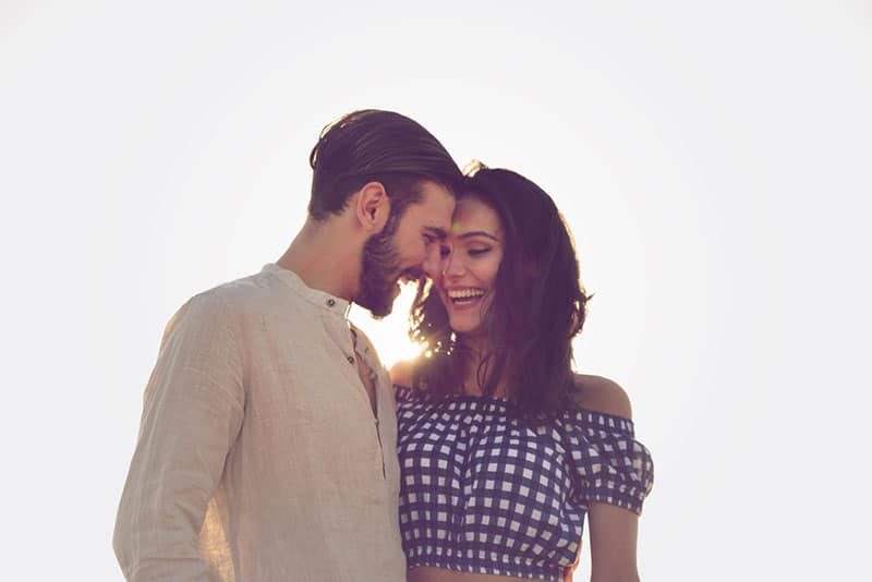 young georgeous couple smiling