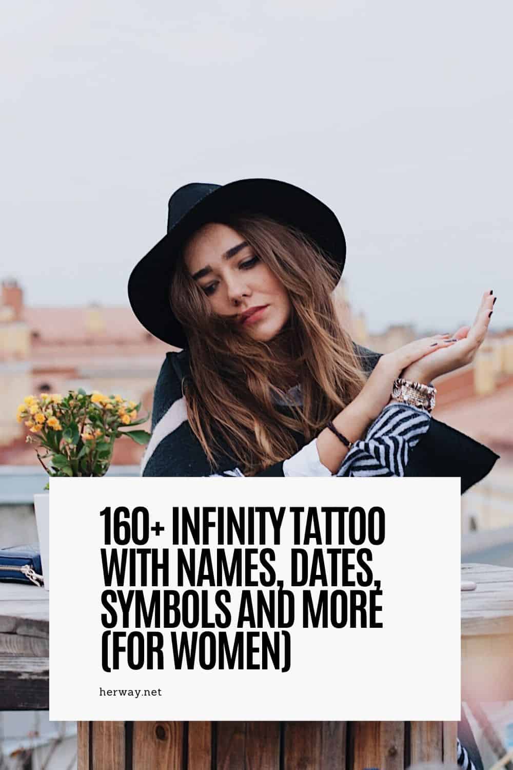 160+ tatuaggi infiniti con nomi, date, simboli e altro (per le donne) 