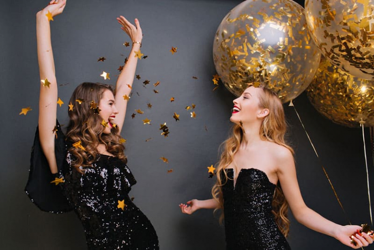 two beautiful sisters celebrating birthday
