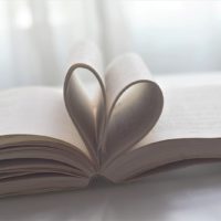 book pages formed as heart