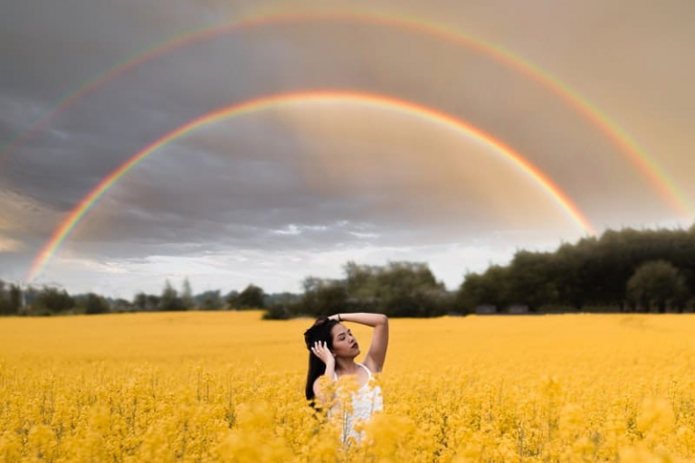 woman in the crop field