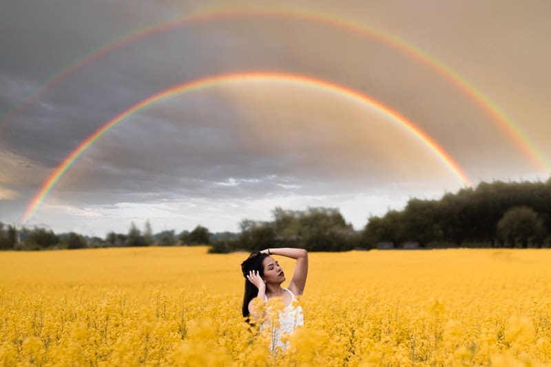 woman in the crop field