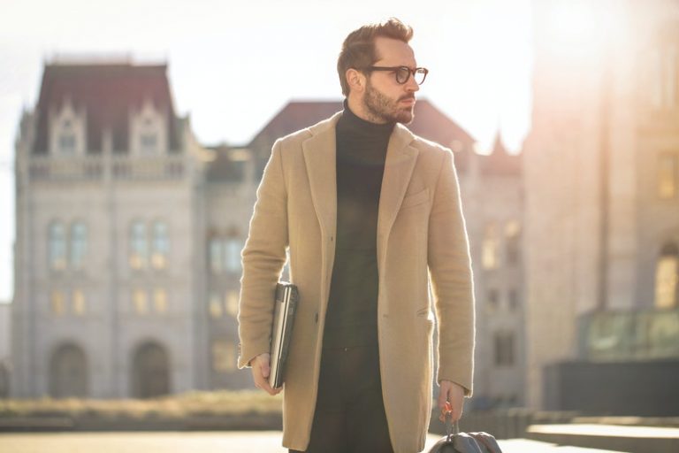 man in brown coat