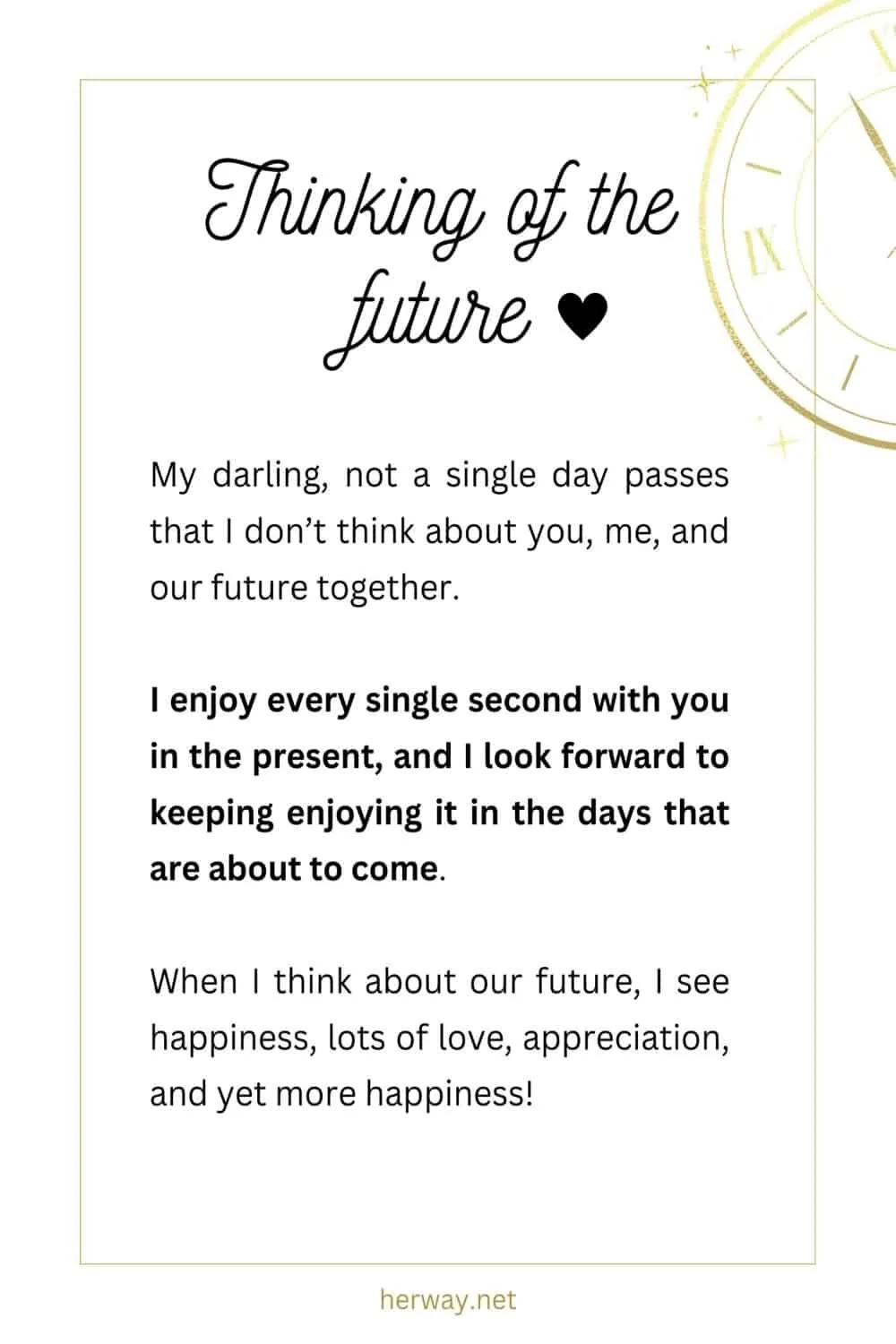 Letter for him, thinking of the future