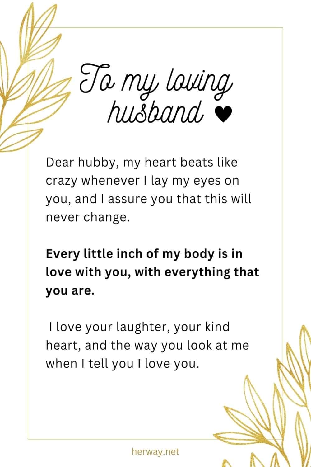 Loving letter to husband that will make him cry