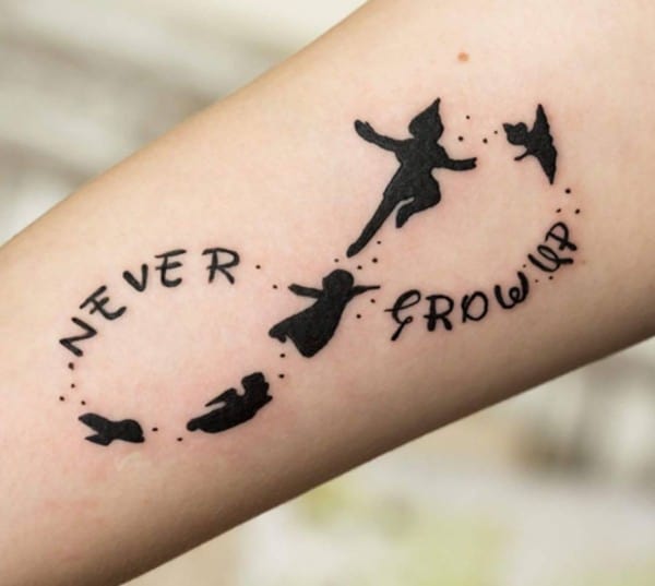 Peter Pan tattoo on arm