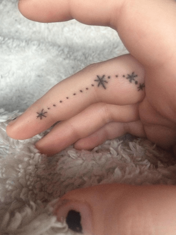 Aries constellation tattoo on finger