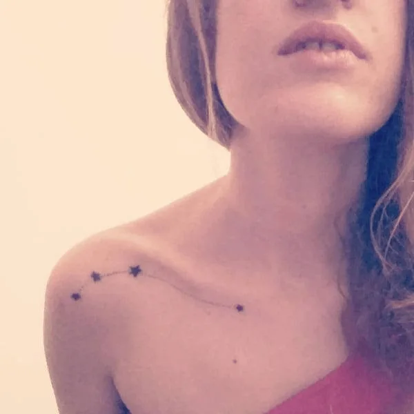 Aries constellation tattoo on shoulder