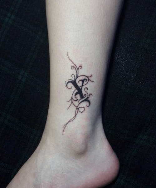 feminine aries sign ankle tattoo
