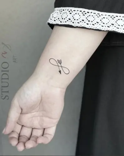 arrow infinity on the wrist tattoo