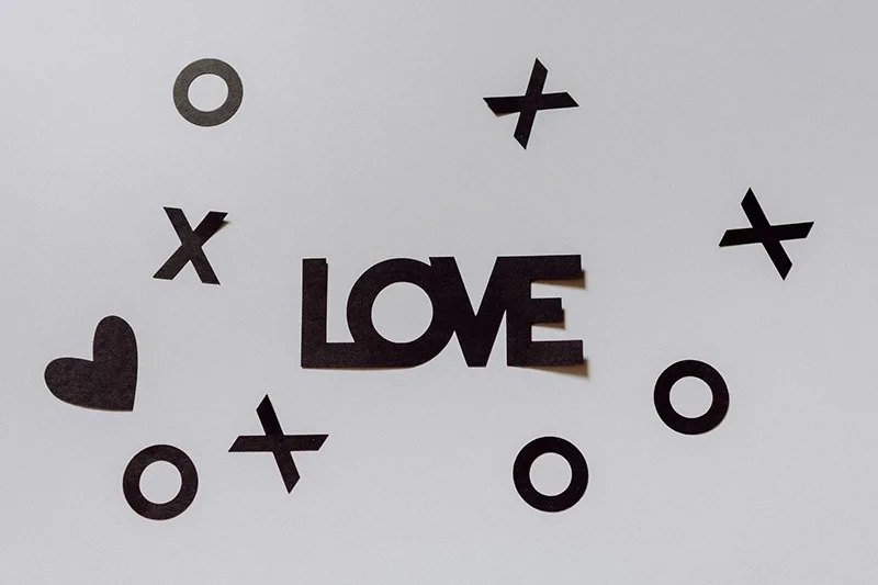black love word cutout paper decor