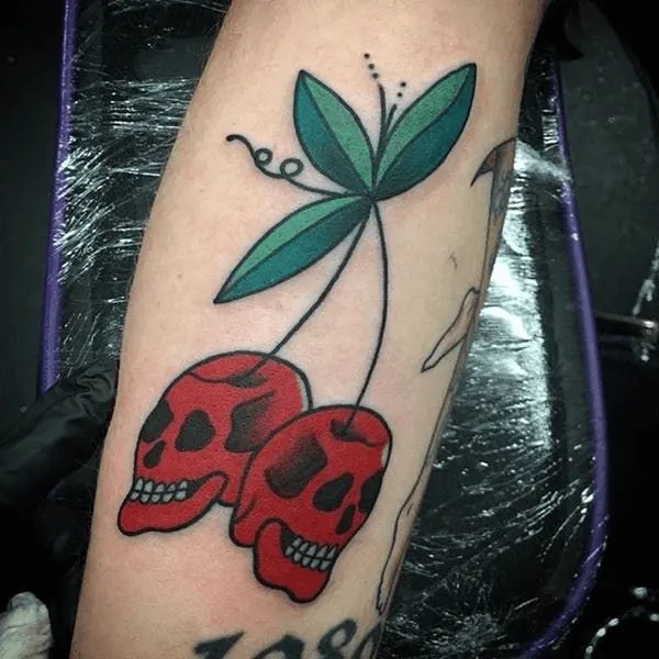 Bow with skull tattoo by Led Coult  No 1168