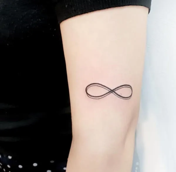 double line infinity tattoo on arm