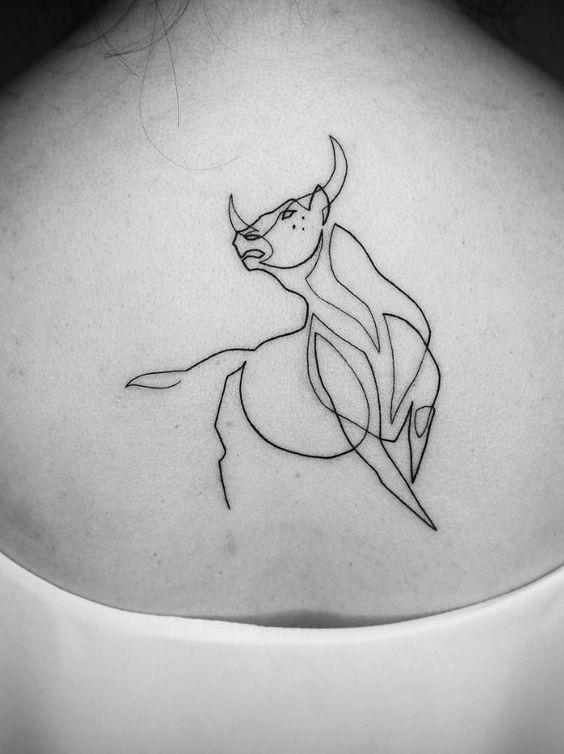 full body bull tattoo on the back